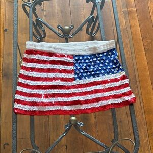 American Flag Sequin Skirt